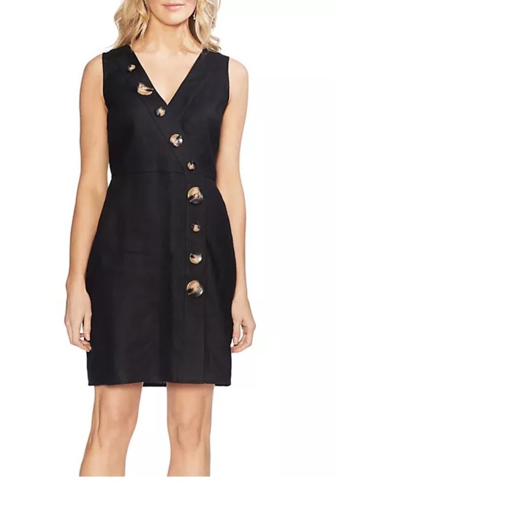 Vince Camuto Linen Black Dress